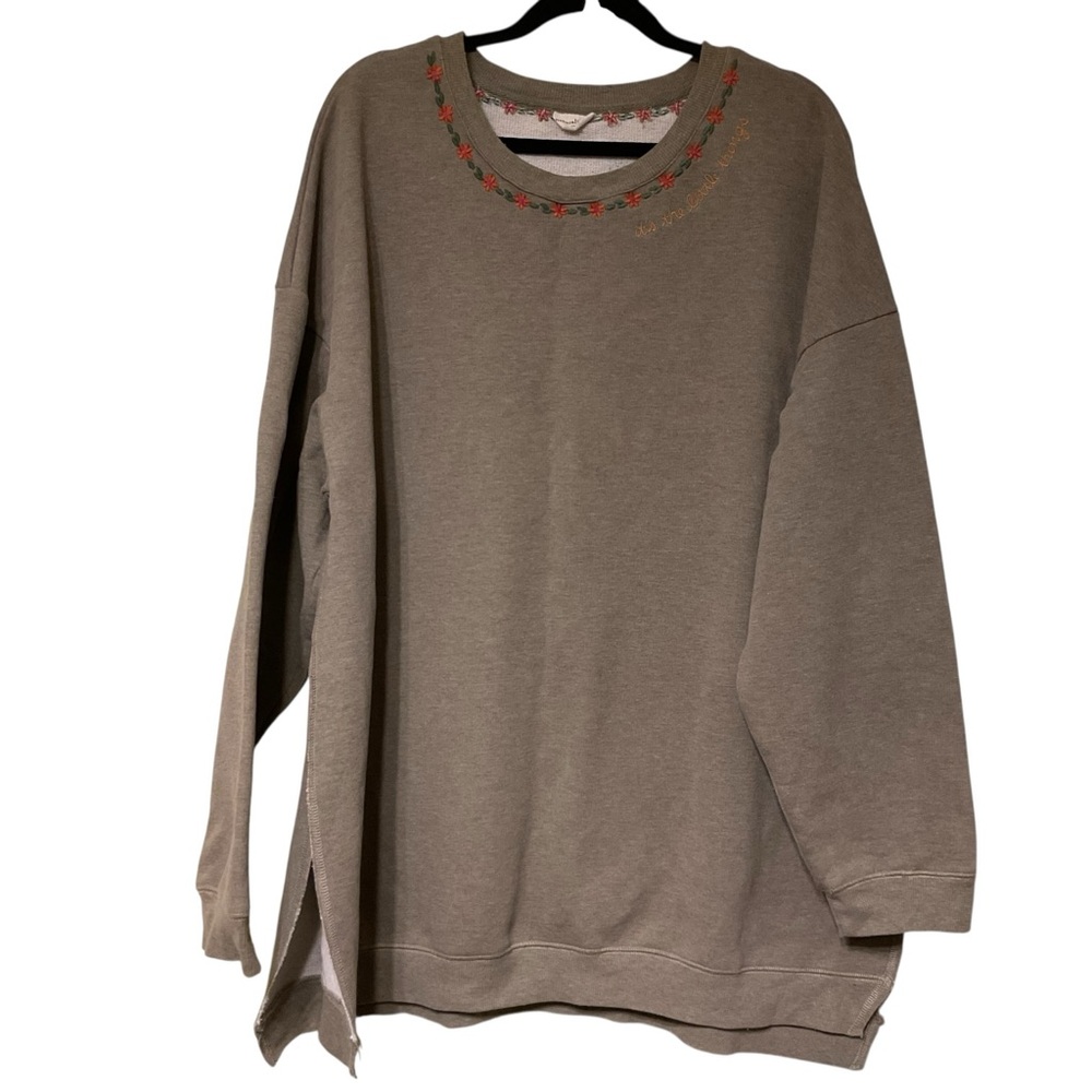 Natural Life Oversized Open sides Crewneck sweatshirt Size 1X Loungewear